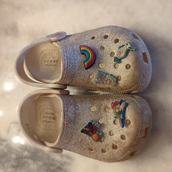 CROCS Girls Glitter With Charms Clog 9 - Picture 1 of 3